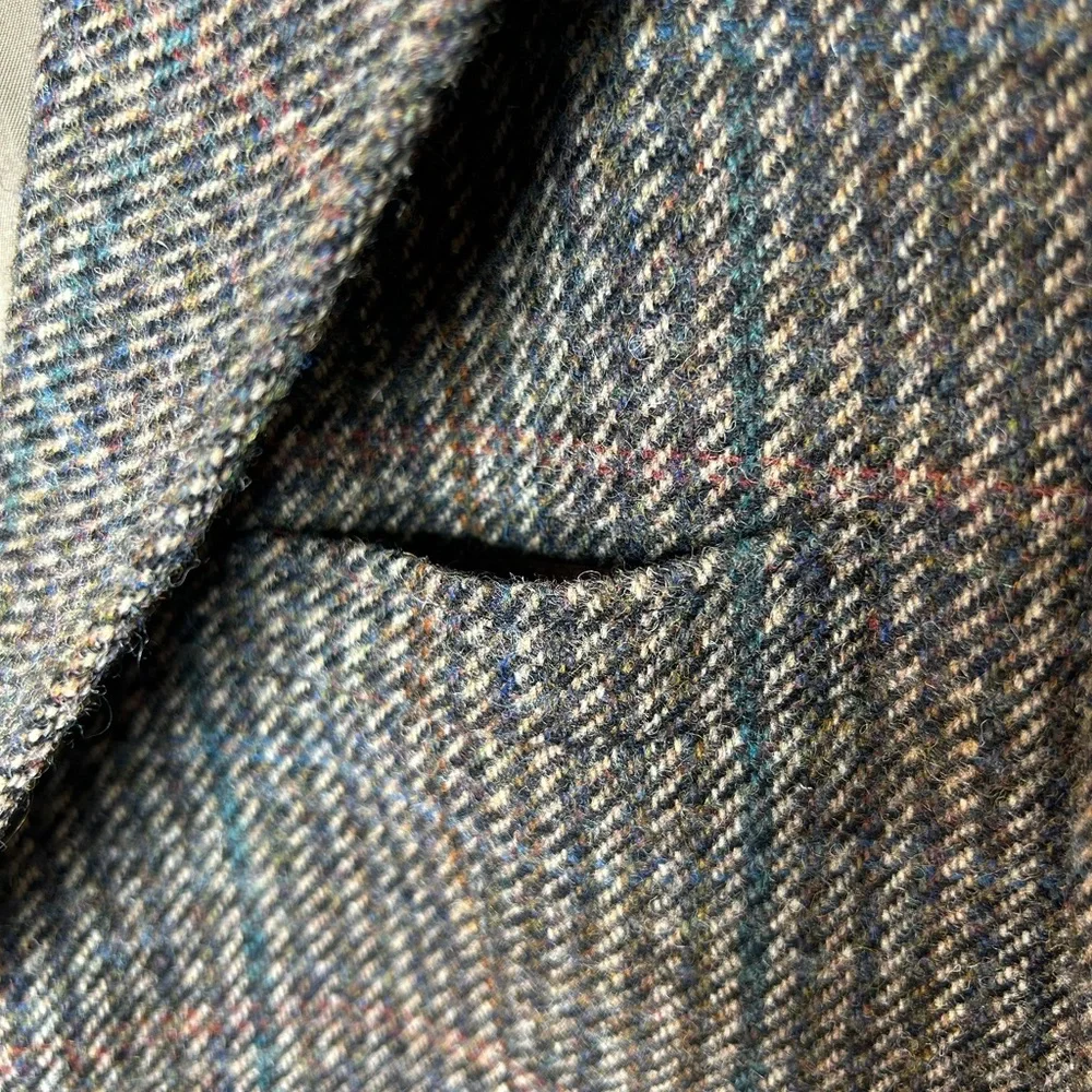 Vintage Jos A Bank Wool Twill Weave Tweed Blazer Size 8 See Measurements Below - Picture 6 of 10